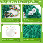 Plush Alligator Dog Toy for Chewing & Interactive Play with Squeaker and Rope Tug Design – gallery image 8