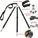 Adjustable No-Pull Dog Leash for Walking & Vehicle Restraint with Multi-Connection Design – gallery image 6