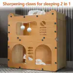 Cat House Condo for Indoor & Outdoor Resting with Ventilated Doors and Scratching Boards – gallery image 9
