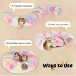 Cat Tunnel Bed for Indoor Play & Hiding with Plush Donut Design – gallery image 11