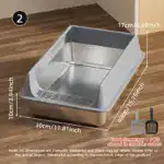 Semi-Closed Stainless Steel Cat Litter Box for Containing Litter Scatter with Matching Scoop – gallery image 6