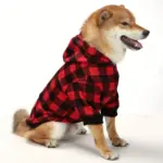 Checkered Pet Hoodie Sweater for Warm Wear, Pocket Design – gallery image 5
