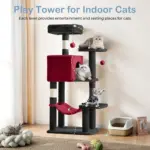 Multi-Cat Tree Tower for Climbing & Resting with Condo and Hammock, Sisal Scratching Posts – gallery image 24