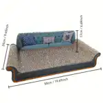 Cardboard Cat Scratcher Sofa for Scratching & Lounging with Two-Seater Design – gallery image 4