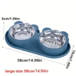 Double Stainless Steel Dog Bowls with No-Spill Stand for Drinking & Feeding – gallery image 8