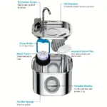 Stainless Steel Pet Water Fountain for Automatic Drinking Water Dispensing with Transparent Water Window – gallery image 5