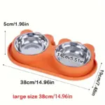 Double Stainless Steel Dog Bowls with No-Spill Stand for Drinking & Feeding – gallery image 11