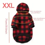 Checkered Pet Hoodie Sweater for Warm Wear, Pocket Design – gallery image 4