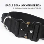 Tactical Dog Collar for Training & Outdoor Walks, Adjustable Nylon Webbing with Zinc Alloy Connector – gallery image 8