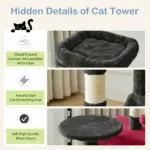 Multi-Cat Tree Tower for Climbing & Resting with Condo and Hammock, Sisal Scratching Posts – gallery image 25