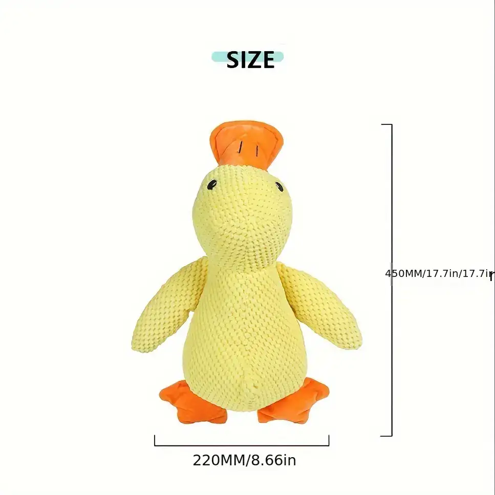 Large Plush Duck Dog Toy for Chewing & Interactive Play with Squeaker – description image 5