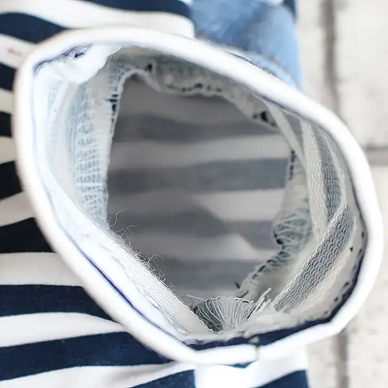 Pet Jumpsuit Outfit for Spring and Summer Wear, Striped Denim-Style Design – description image 3