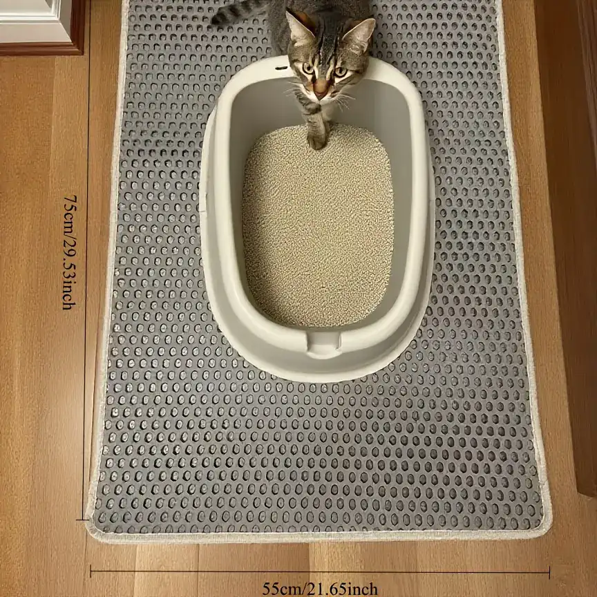 Extra Large Double-Layer Cat Litter Mat for Litter Tracking Control, EVA Material & Non-Slip Surface – description image 8