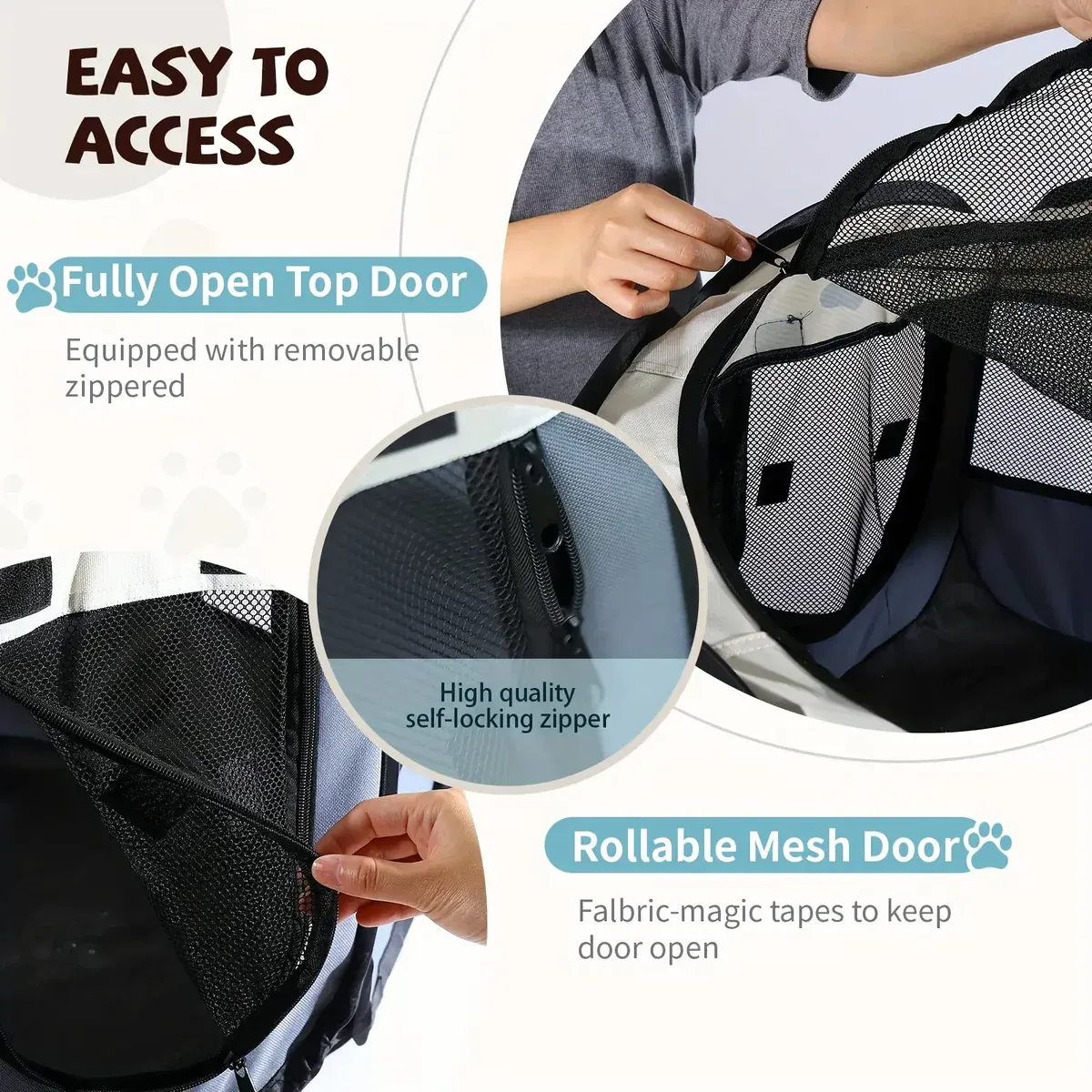 Octagonal Foldable Pet Enclosure for Indoor Containment & Resting – description image 5