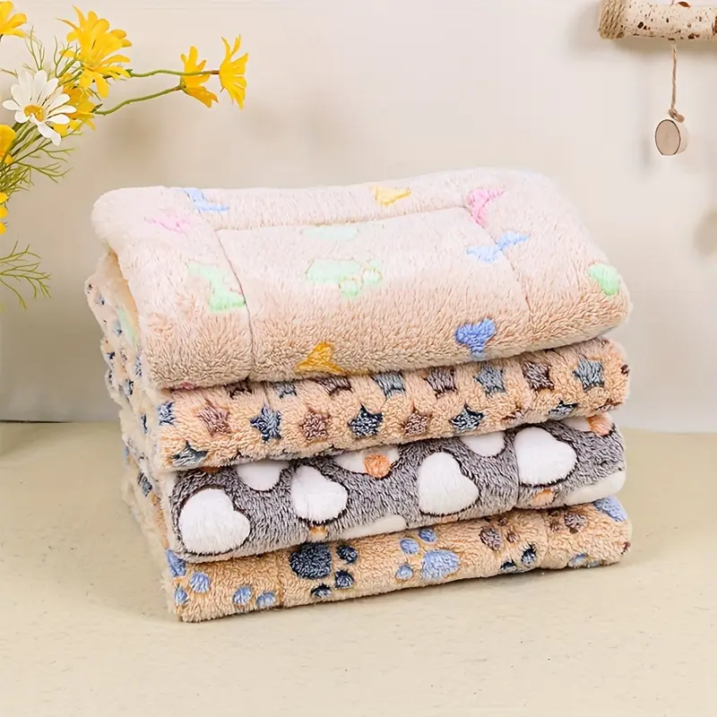 Thickened Double-Layer Pet Mattress for Resting & Lounging with Dog Paw Pattern – description image 1