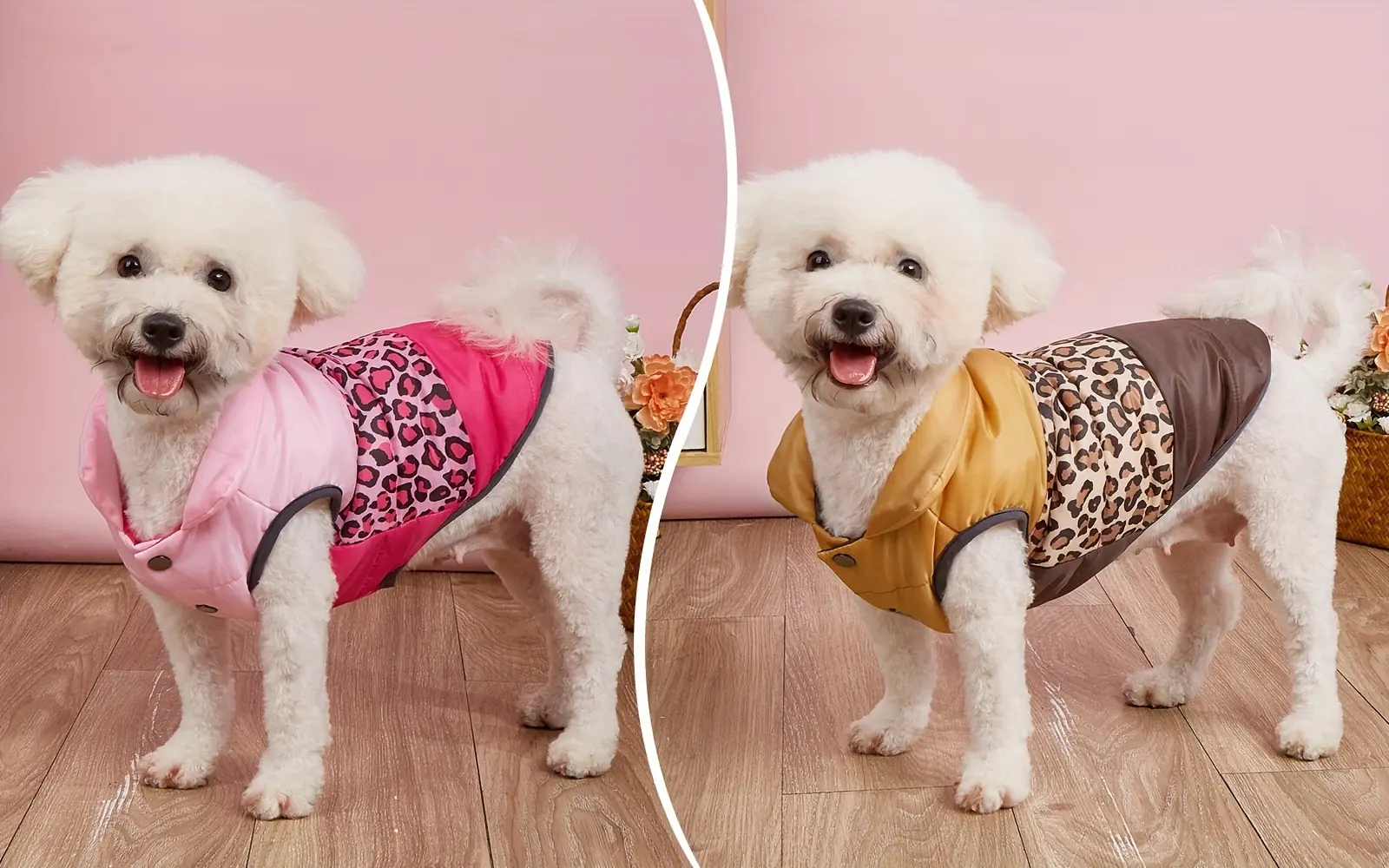 Three-Color Patchwork Padded Pet Coat for Cold-Weather Wear – description image 8