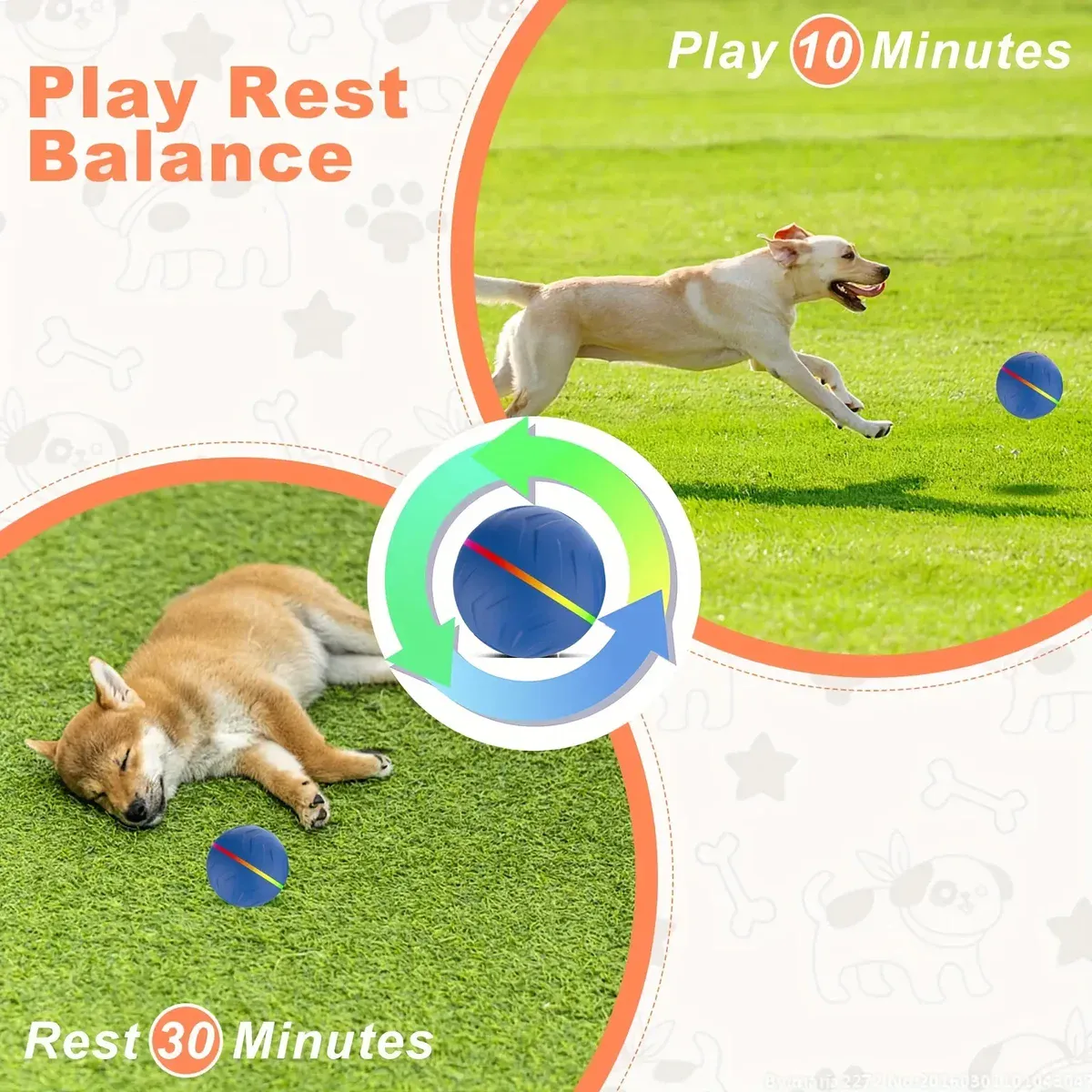 USB Rechargeable Pet Bouncy Ball for Interactive Rolling & Bouncing Play – description image 3