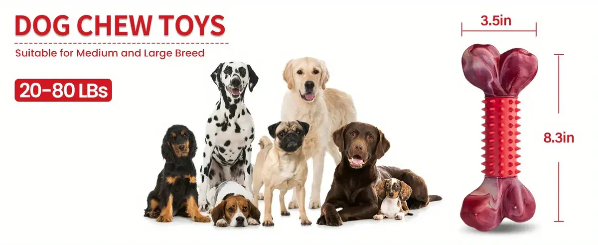 Dog Chew Toy for Chewing & Teething with Nylon and Rubber Construction – description image 5