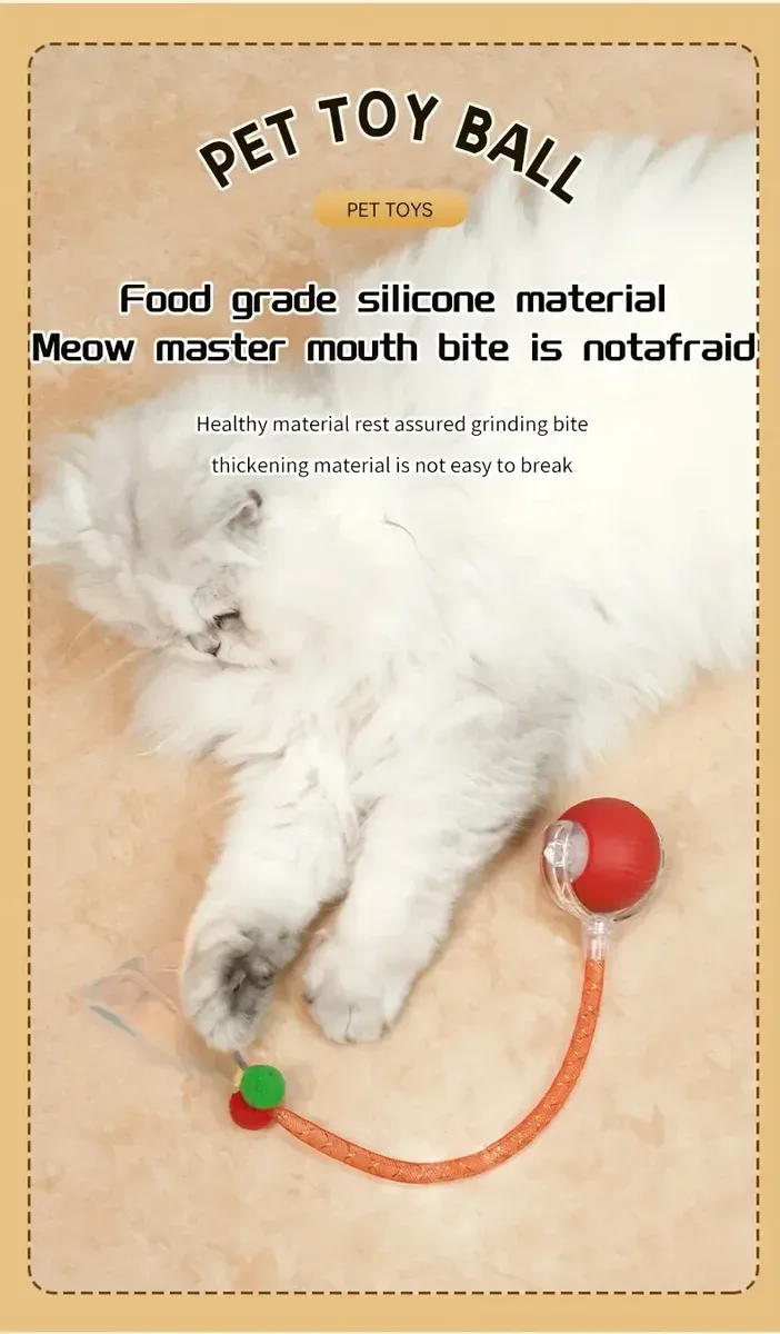 Automatic Moving Cat Ball Toy for Interactive Play, Motion Activation & Obstacle Avoidance – description image 6