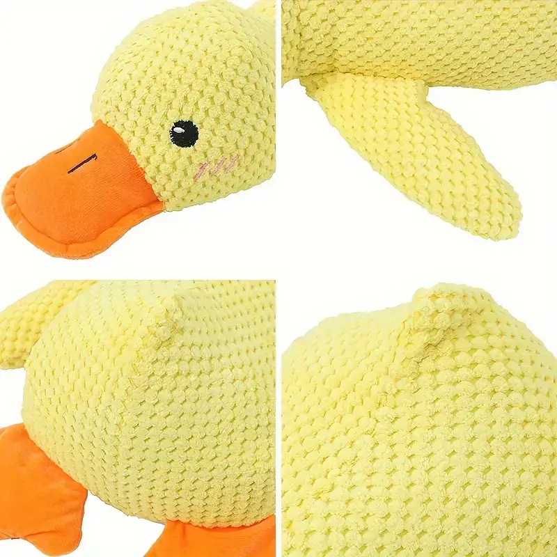 Large Plush Duck Dog Toy for Chewing & Interactive Play with Squeaker – description image 4