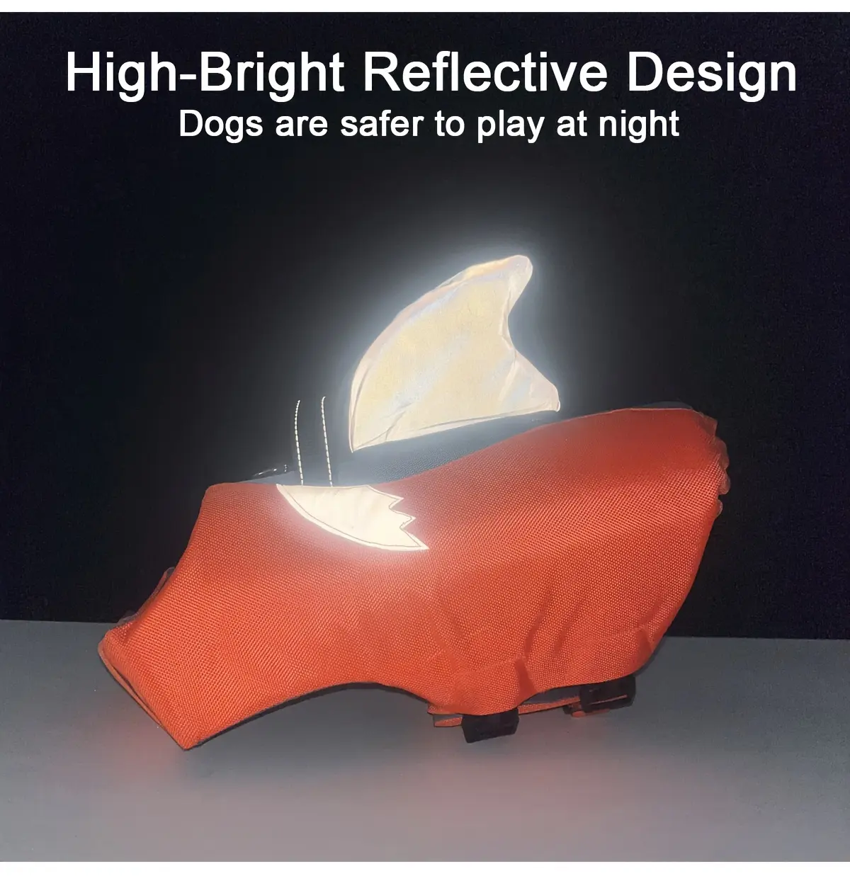 Reflective Shark Shape Pet Life Jacket for Water Safety & Visibility, Adjustable Fit – description image 5