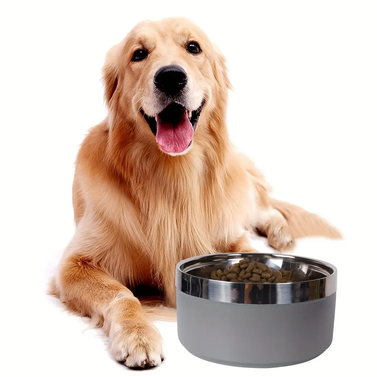 Non-Slip Stainless Steel Pet Bowl for Feeding Cats and Dogs, Round Design – description image 4