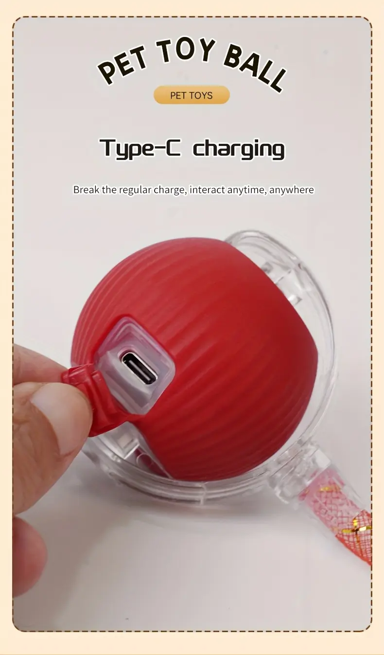 Automatic Moving Cat Ball Toy for Interactive Play, Motion Activation & Obstacle Avoidance – description image 7