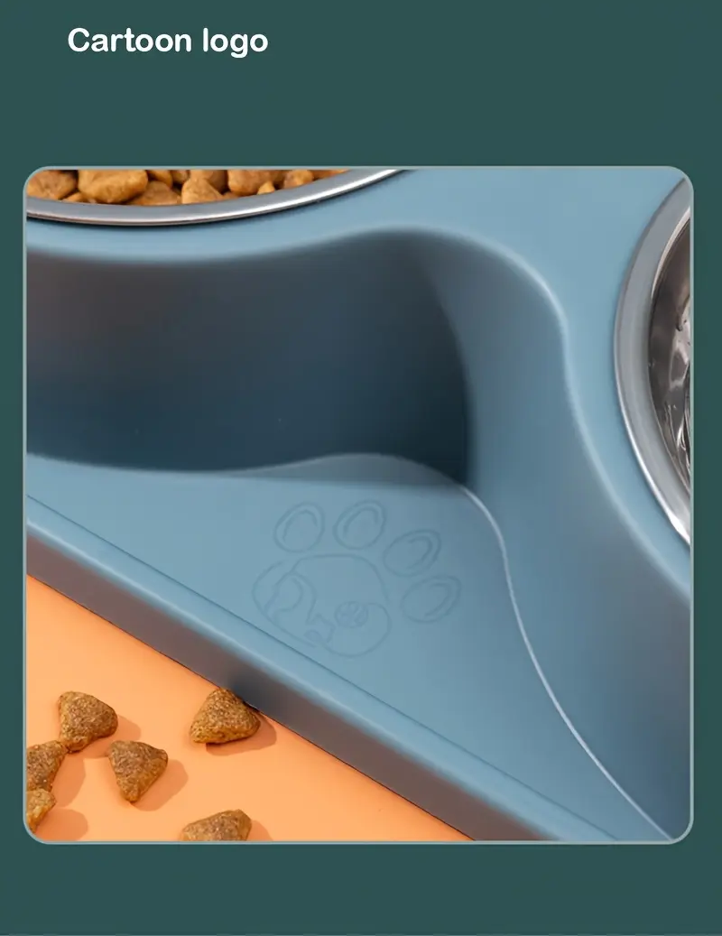 Double Stainless Steel Dog Bowls with No-Spill Stand for Drinking & Feeding – description image 6