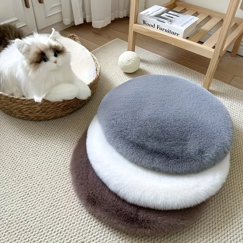 Faux Rabbit Plush Pet Mat for Sleeping & Resting with Short Pile Surface – description image 2