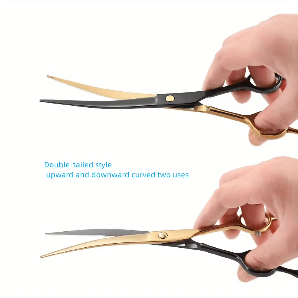 Dog Grooming Scissors for Hair Trimming & Styling with Cutting, Curved and Thinning Shears – description image 3