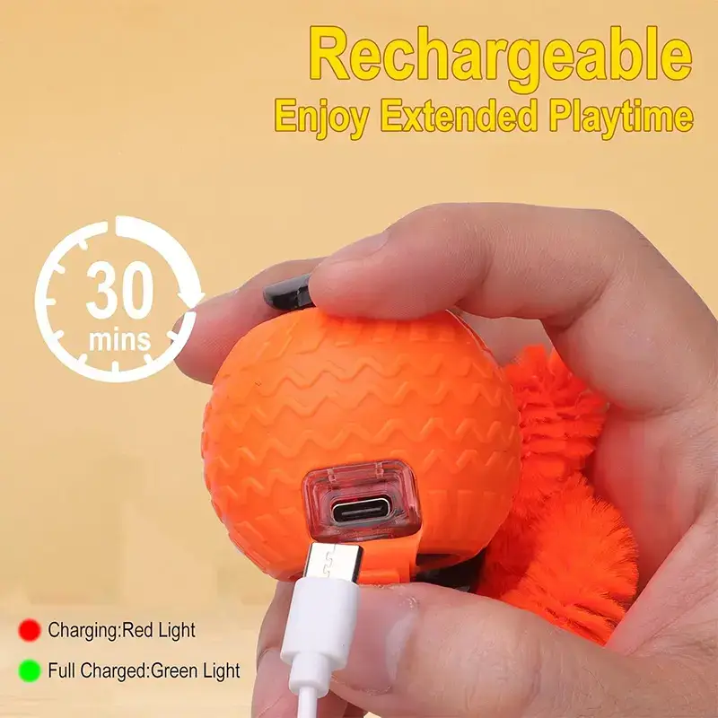 Automatic Interactive Cat Toy for Rolling & Chasing with Two-Speed Adjustment – description image 1