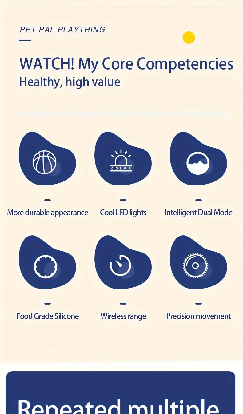 Interactive Rolling Dog Ball Toy for Random Movement & Light Effects – description image 2