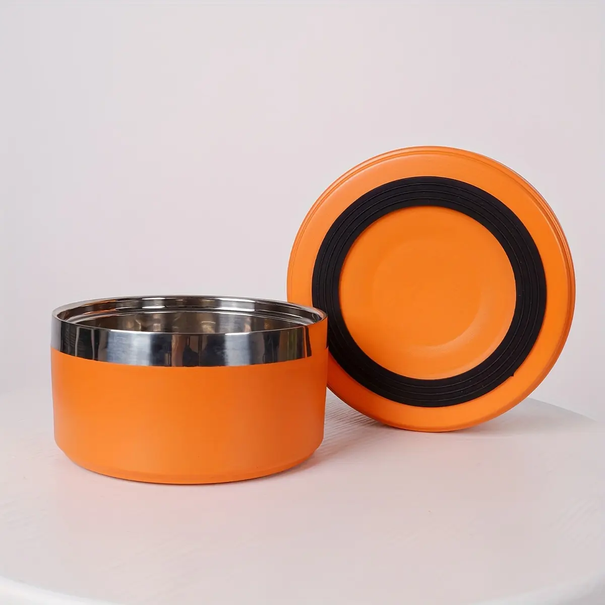 Non-Slip Stainless Steel Pet Bowl for Feeding Cats and Dogs, Round Design – description image 1