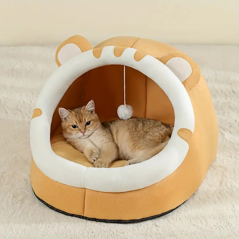Cat Bed for Cat Resting & Sleeping with Soft Mat and Breathable Basket Design – description image 1