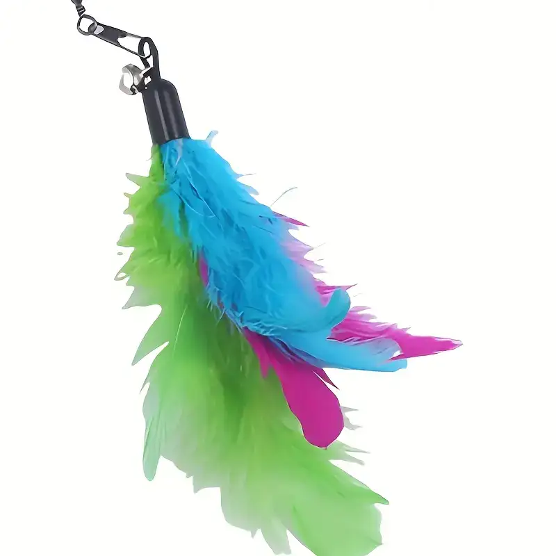 Cat Teaser Wand Toy for Interactive Play with Telescoping Rod and Feather Attachment – description image 1