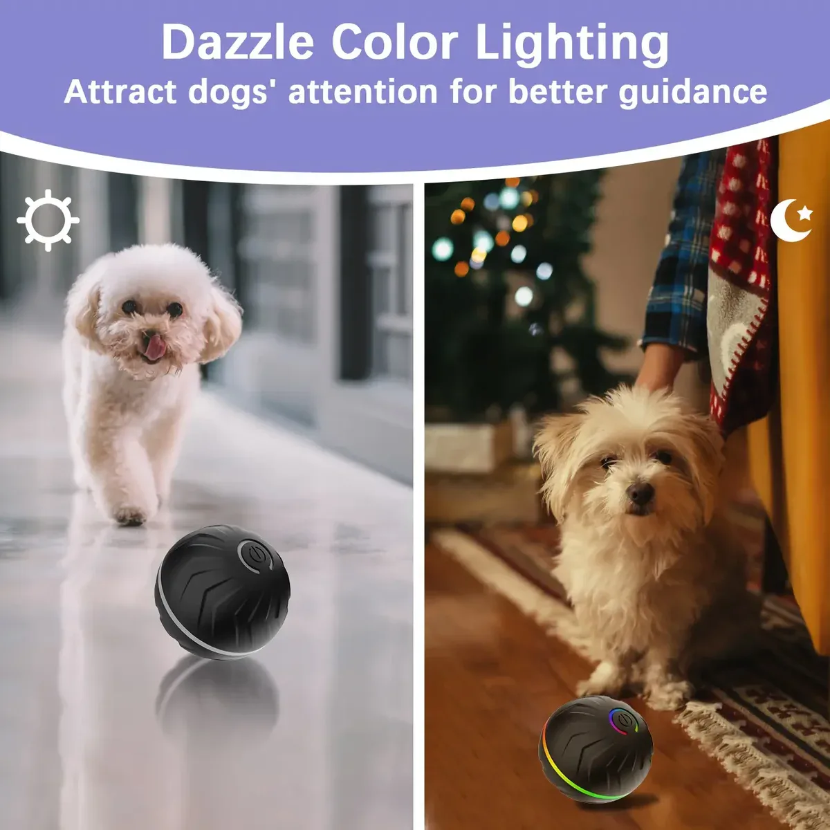 Interactive Smart Bouncing Dog Ball for Motion-Activated Play, Rechargeable Design – description image 2