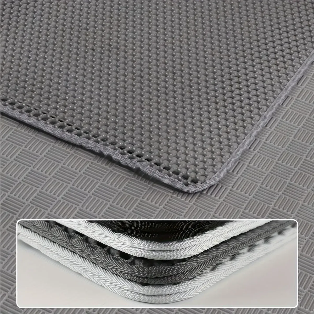 Extra Large Double-Layer Cat Litter Mat for Litter Tracking Control, EVA Material & Non-Slip Surface – description image 5