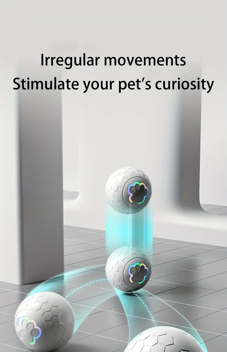 Rechargeable Interactive Pet Toy Ball for Automatic Bouncing Play, Durable Outer Shell – description image 5