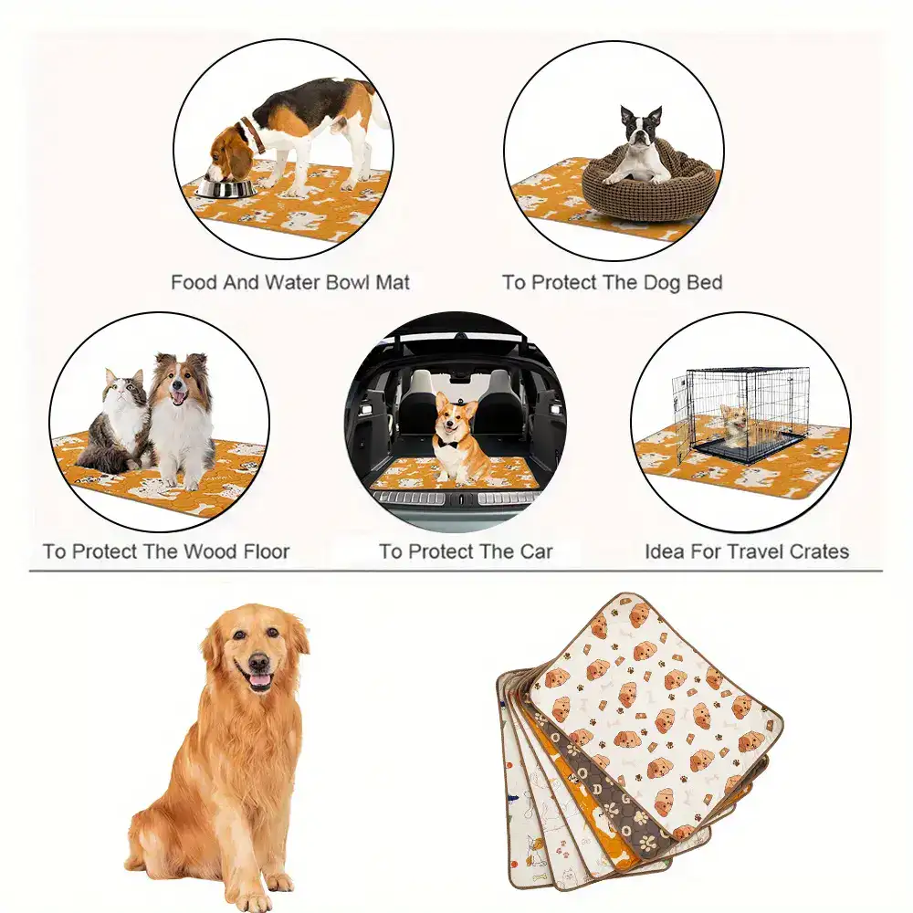 Reusable Washable Pet Pad for Potty Training with Four-Layer Absorbent Core – description image 3