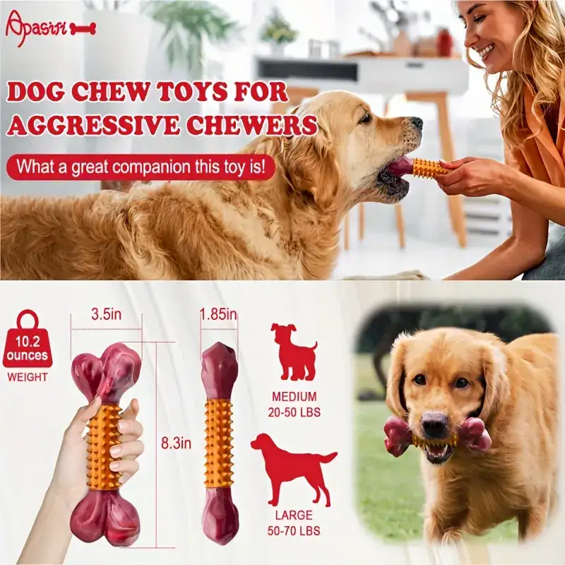 Dog Chew Toy for Chewing & Teething with Nylon and Rubber Construction – description image 1
