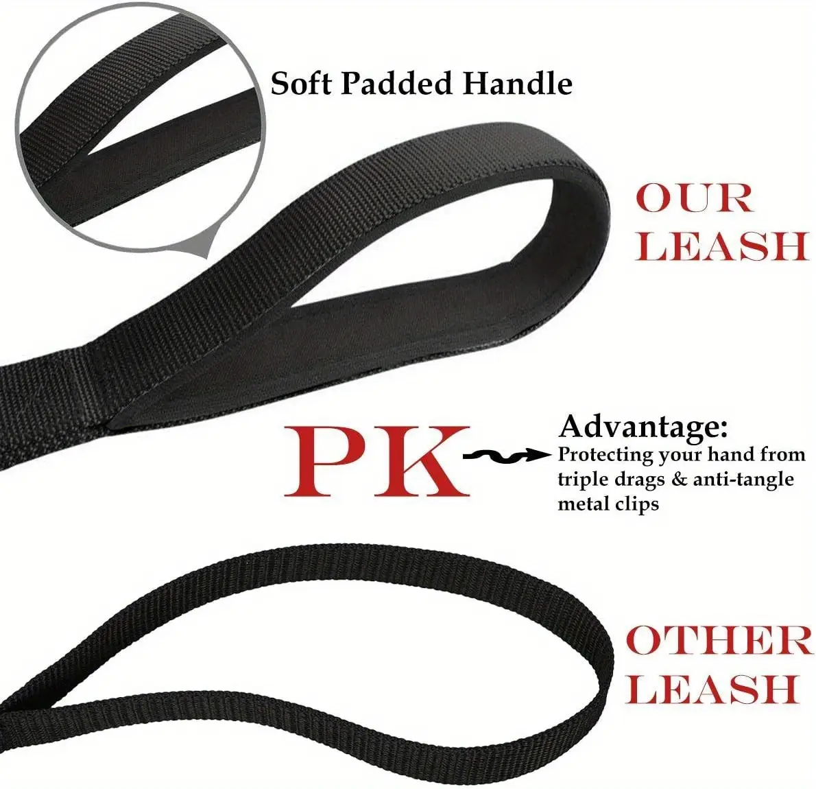 Adjustable No-Pull Dog Leash for Walking & Vehicle Restraint with Multi-Connection Design – description image 6