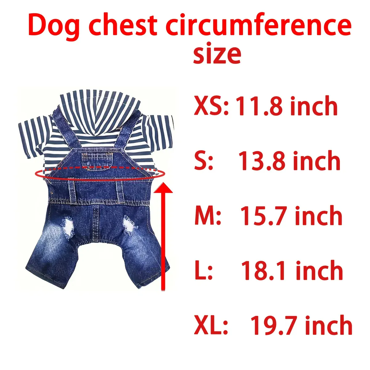 Pet Jumpsuit Outfit for Spring and Summer Wear, Striped Denim-Style Design – description image 1