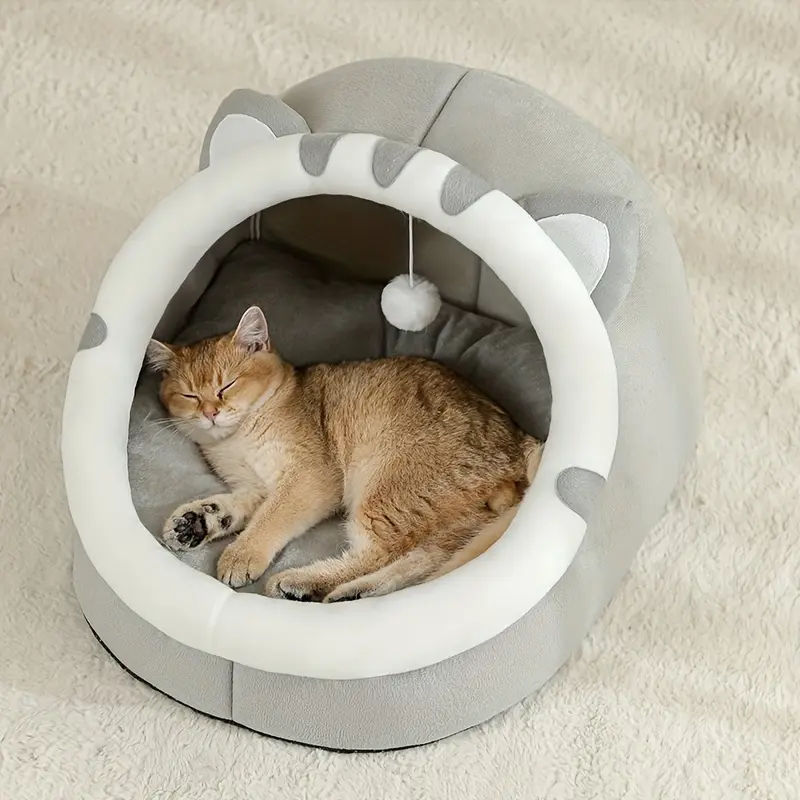 Cat Bed for Cat Resting & Sleeping with Soft Mat and Breathable Basket Design – description image 2