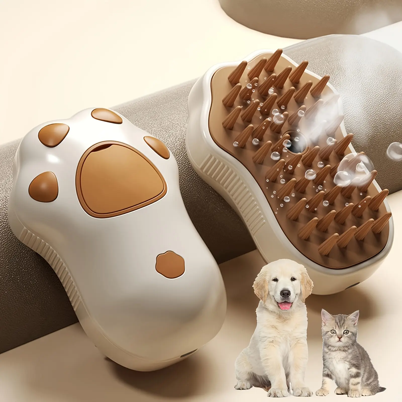 Electric Pet Steam Brush for Grooming & Loose Hair Removal One-Button Spray, Self-Cleaning Design – description image 2