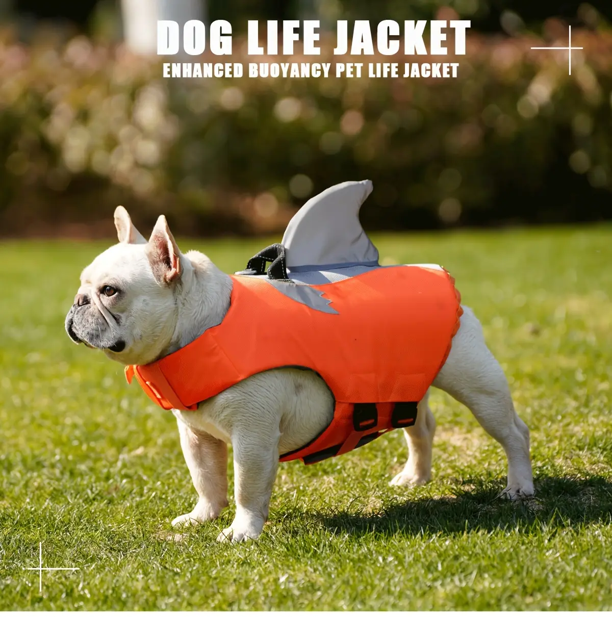 Reflective Shark Shape Pet Life Jacket for Water Safety & Visibility, Adjustable Fit – description image 1