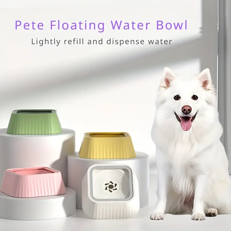 Pet Floating Water Bowl for Drinking Water with Splash-Resistant Design & Anti-Tip Base – description image 1