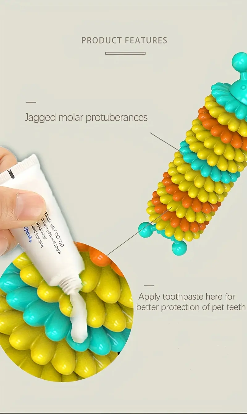 Natural Rubber Dog Toy for Chewing & Interactive Play with Textured Surface – description image 4