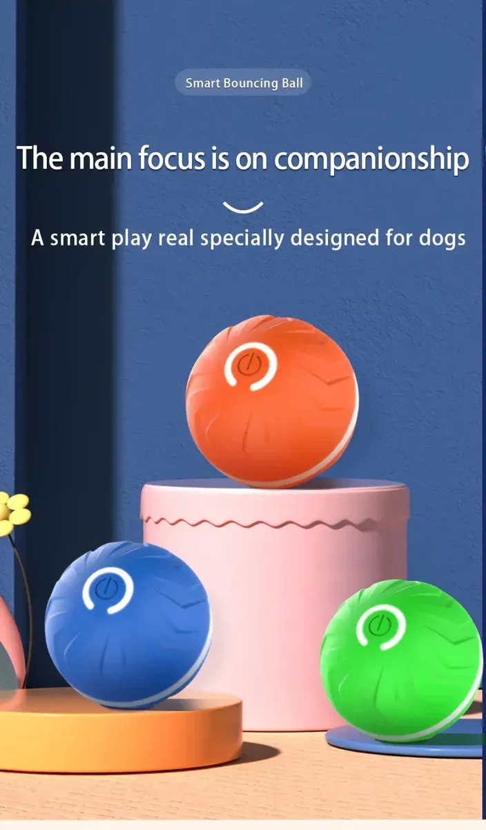 Interactive Rolling Dog Ball Toy for Random Movement & Light Effects – description image 1