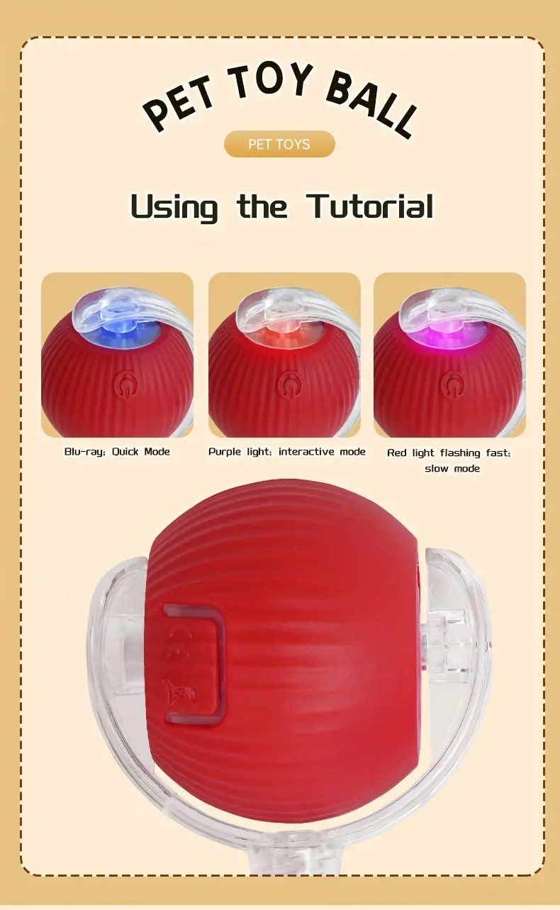 Automatic Moving Cat Ball Toy for Interactive Play, Motion Activation & Obstacle Avoidance – description image 8