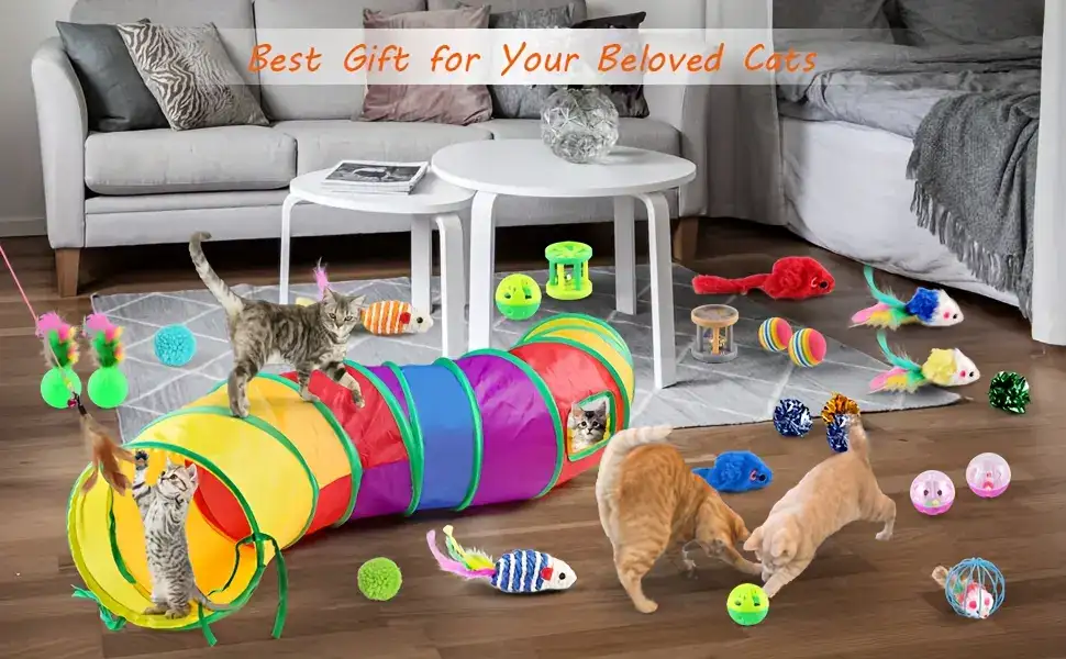 32-Piece Cat Toy Assortment for Indoor Play & Activity – description image 1